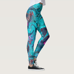 Legging Sereia Abstrato mosaica colorida ou escalas de dra
