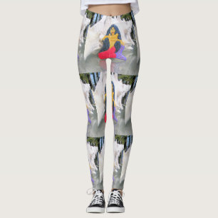 Legging sereia de tantrika com cabelos negros