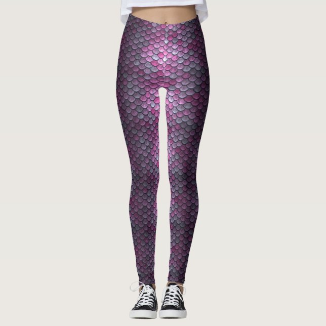 Legging Sereia Dimensiona Leguminosas Roxas Magenta (Frente)