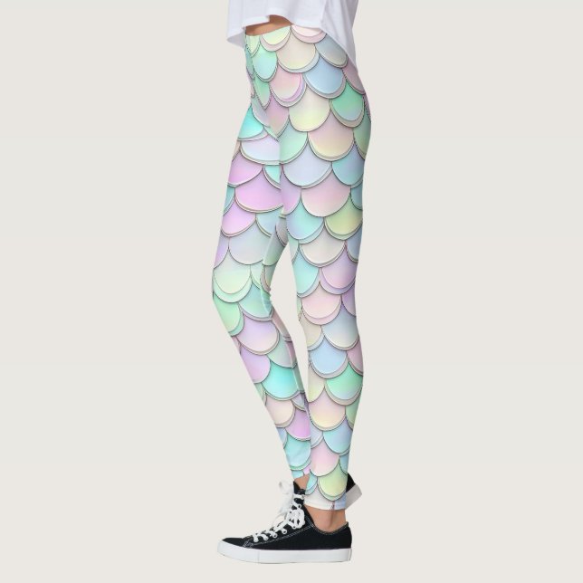 Legging Sereia Escala Cores de Pastel (Esquerda)