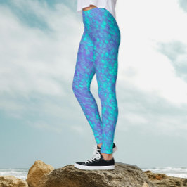 Legging Sereia Glamourosa Fofa Escamas Turquesa Iridescent