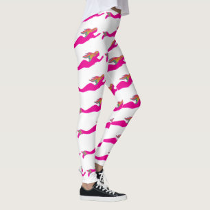 Legging sereia rosa branca Thunder_Cove