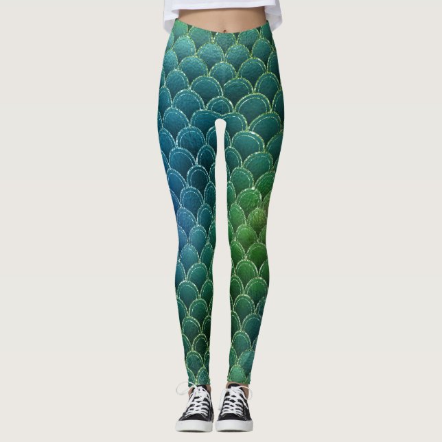 Legging Sereia Verde Azul (Frente)