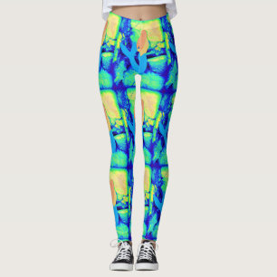 Legging sereias azuis de cor múltipla