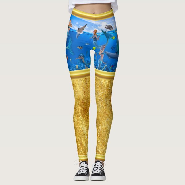 Legging Sereias com golfinhos (Frente)
