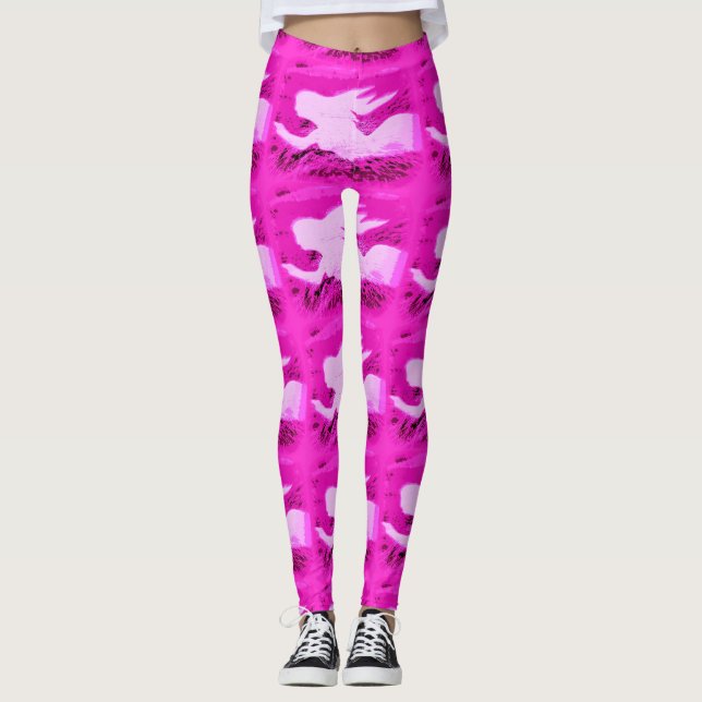Legging sereias cor-de-rosa (Frente)