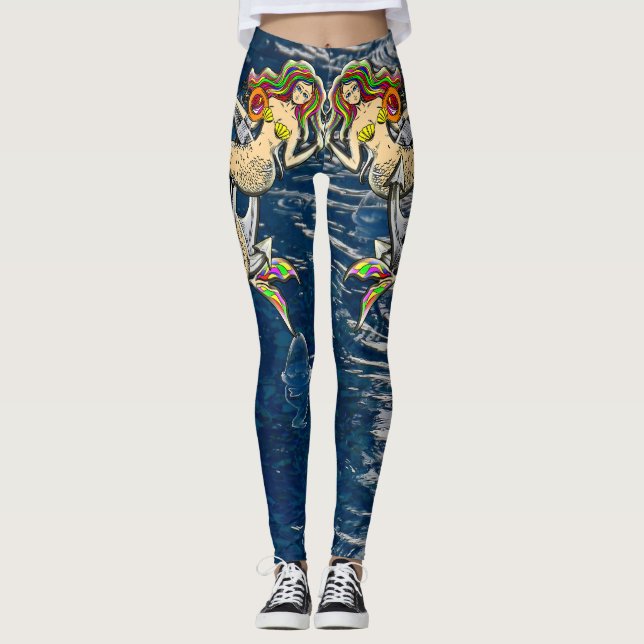 Legging Sereias Ligadas - Design náutico para Pavimentos d (Frente)