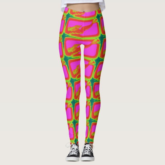 Legging sereias vermelhas nadadoras (Frente)