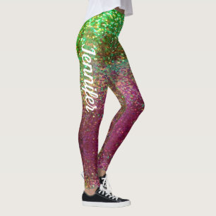 Legging Sereid Sparkle Scales Cor de Rosa NOME corrida Ver