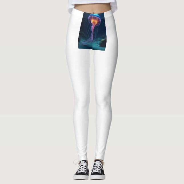 Legging Serene Jellyfish: Tranquilidade na Arte (Frente)