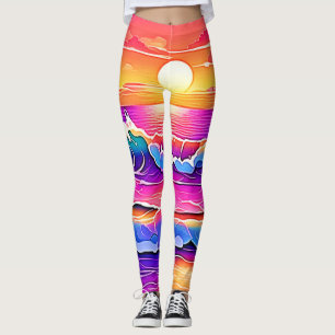 Legging Serenidade do Sunset da Onda Retroativa