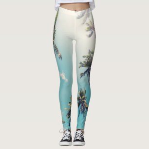 Legging Serenity Tropical Beach Landscape