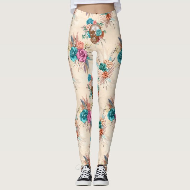 Legging Série Boho Caveira Design 3  (Frente)