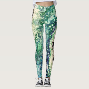 Legging Série La Laguna de pinturas em azul preto