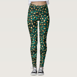 Legging Série Leopardo Teto e Dourado Design 3
