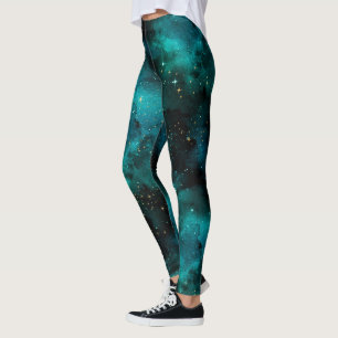 Legging Série Teal Galaxy Design 1