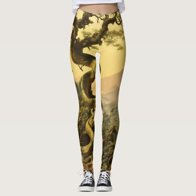 Legging Serpentine Grove Leggings: A Elegância da Natureza (Frente)