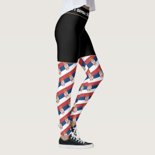 Legging Sérvia e Sérvia Bandeira moda / esportiva