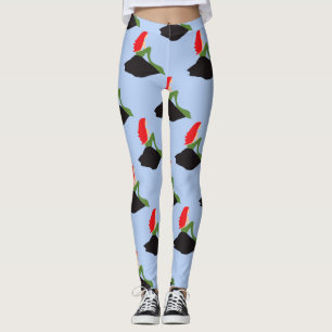 Legging Sessão de Trovão da Sereia de Cabeça Vermelha