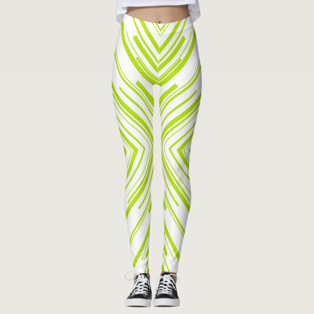 Legging Setas em Verde limão e Branco (Frente)