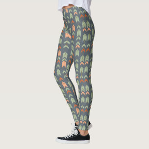 Legging Setas Tribais abstrato em Cinzas Azuis