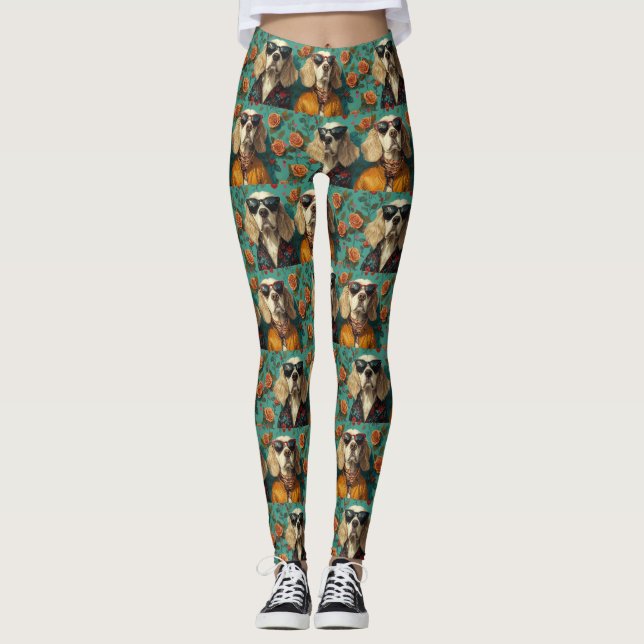 Legging Setter Inglês Com Rosas Do Coração Dia Dos Namorad (Frente)