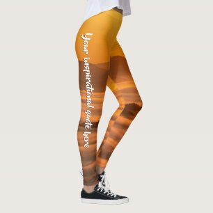 Legging Seu texto personalizado sobe acima da paisagem neb
