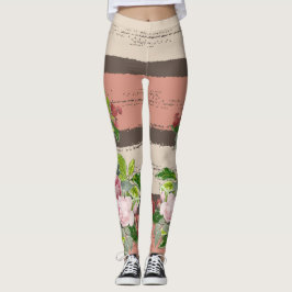 Legging Shabby chic blooming flowers