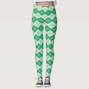Legging Shades of green diamond pattern