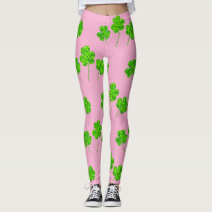 Legging Shamrock Clover Green Black Rua.