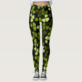 Legging Shamrock Clover Pattern Floral Rua Patrick.