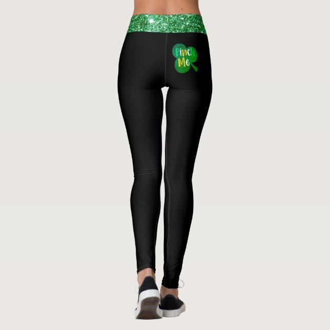 Legging Shamrock colorido com o Pinch Me Impressão Stretch (Verso)