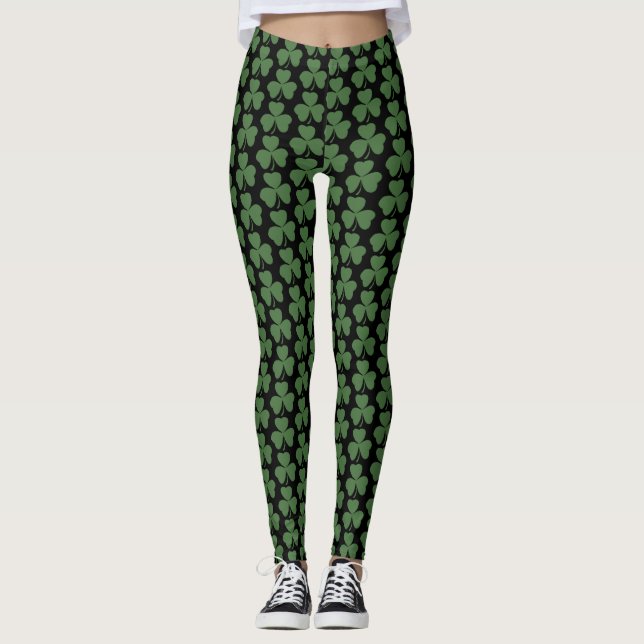 Legging Shamrock do Dia de Patrick da rua (Frente)