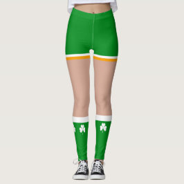 Legging Shamrock Irish Dia de São Patrício Novelty Fun