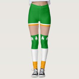 Legging Shamrock Irish Dia de São Patrício Novelty Fun