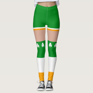 Legging Shamrock Irish Dia de São Patrício Novelty Fun