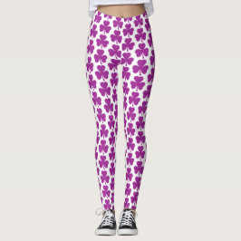 Legging Shamrock Shape Plaid Pink Purple