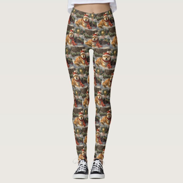 Legging Shiba Inu Cão Festivo (Frente)