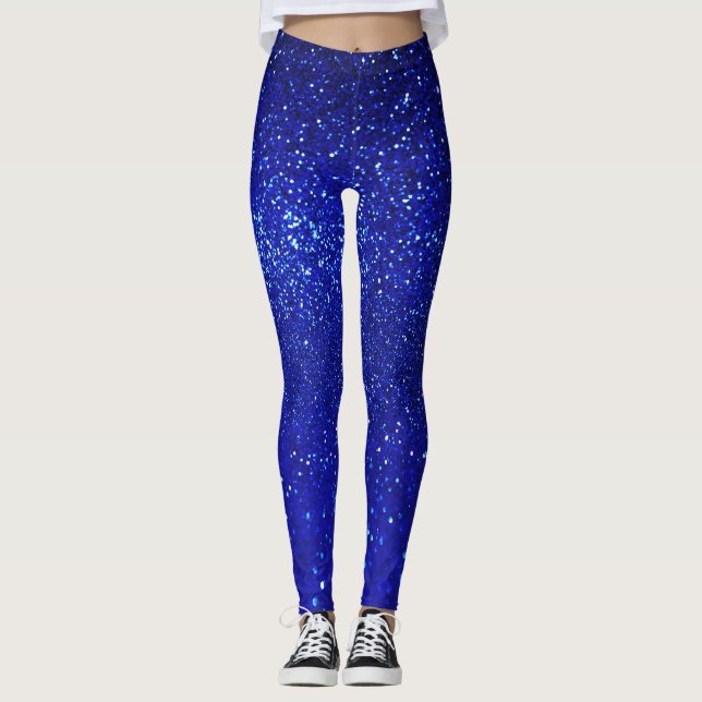 Legging Shimmering Canvas Azul de Brilho (Frente)