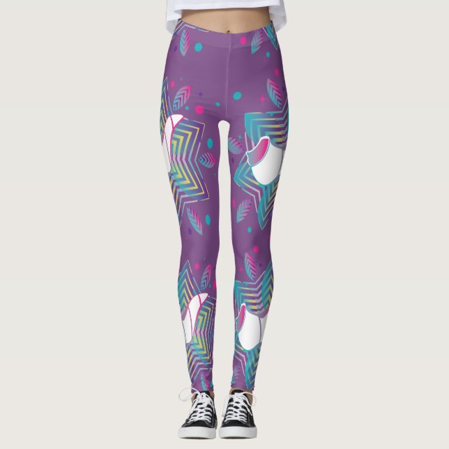 Legging Shofar colorido com padrões (Frente)