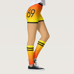 Legging Shorts amarelos alaranjado & meias - número 69 -