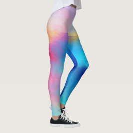 Legging "Shroudglen" Paisagem Rosa e Azul.