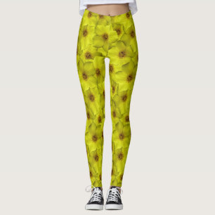 Legging Shrubby Cinquefoil Padrão Sem Costura