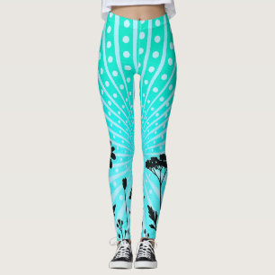 Legging Silhueta de bolinhas radiante aqua Bloom