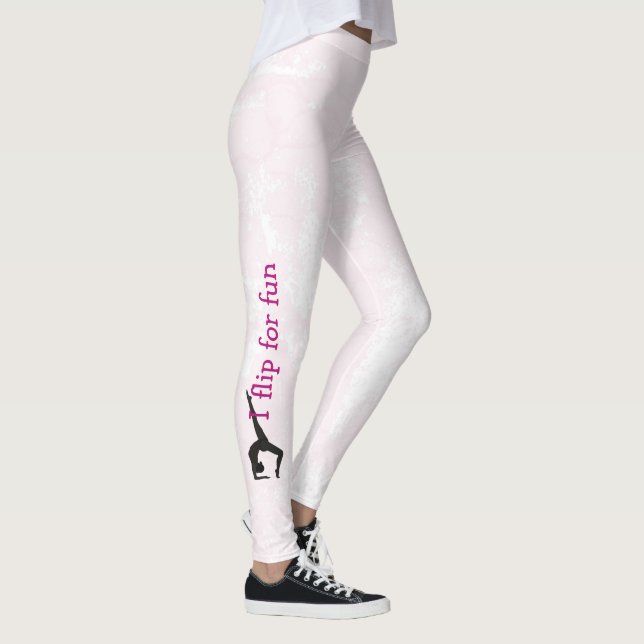 Legging silhueta de ginasta na textura da rosa claro (Direita)