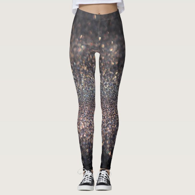 Legging Silver Glitter: Natal Preto (Frente)