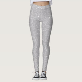 Legging Silver Shimmer Dust Pattern – Elegant Metallic 