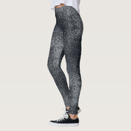 Legging Silver Shimmer Dust Pattern – Elegant Metallic 