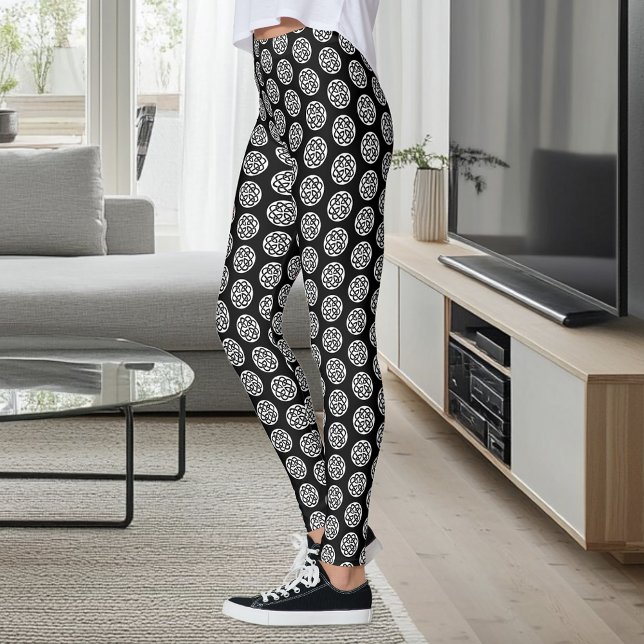 Legging Símbolo de Círculo de Entrelaçamento Celta Preto e (Criador carregado)