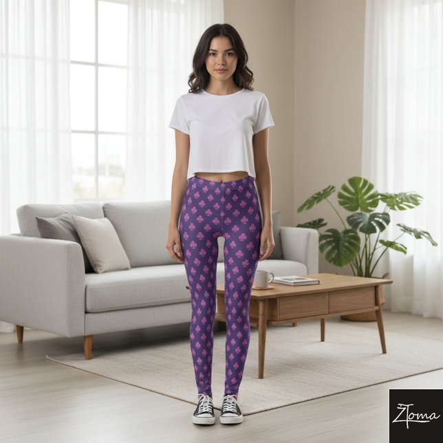 Legging Símbolo de clube cor-de-rosa = roxo (Criador carregado)
